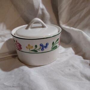 Floral Ceramic Sugar Bowl